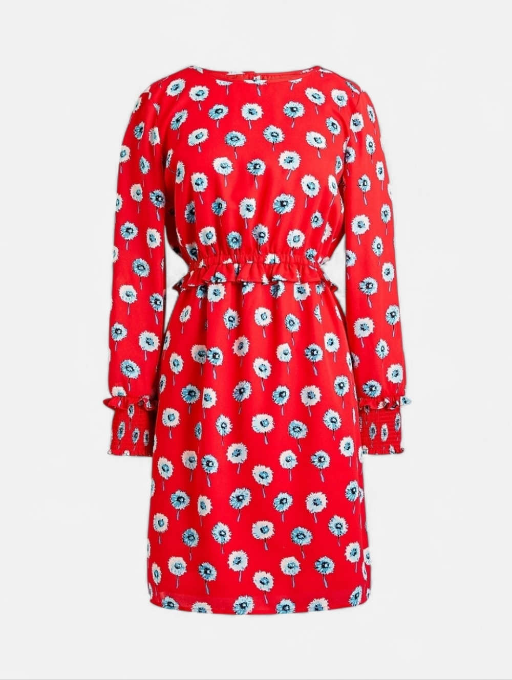 J.Crew Red Dandelion Floral Dress